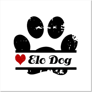 Elo dog paw print Posters and Art